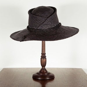 Sommer Panama Stroh skulpturale Mütze Gatsby Große Krempe Panama Hut für Frauen Bild 1