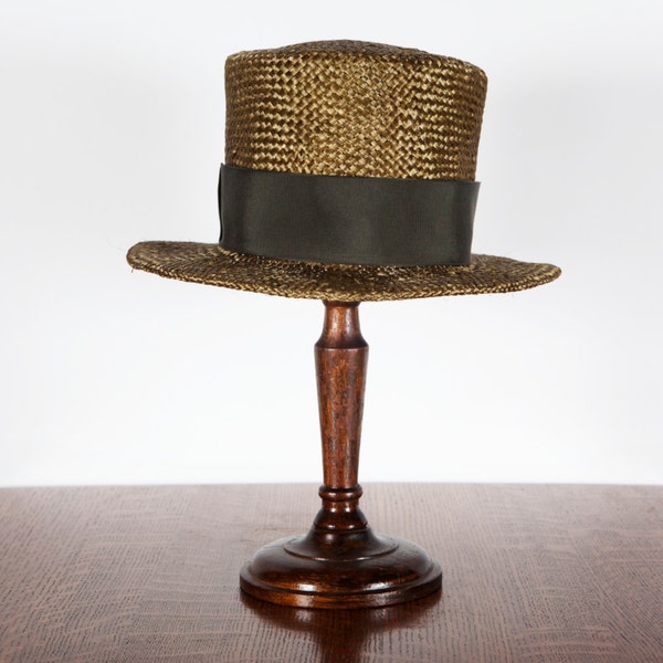 Jethro Hand Dyed Sisal Straw Top Hat/Tall Boater w/ wired brim-Androgynous Style