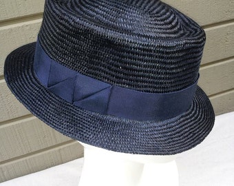 Pork Pie Straw Hat "Copernicus" Hand Sculpted Straw Hat for Men and Women