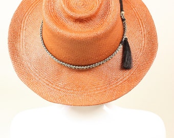 Panama Straw Unisex Hand Sculpted Fedora-"Leo" Truly Special Summer Hat