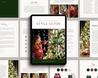 Christmas Session Style Guide + Bonus Client Checklist | Fully Customizable Canva Template for Photographers"