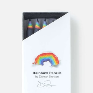 Rainbow Pencils The SUPER 5 pack, BLACK recycled paper pencil set for unique stationery addicts image 1