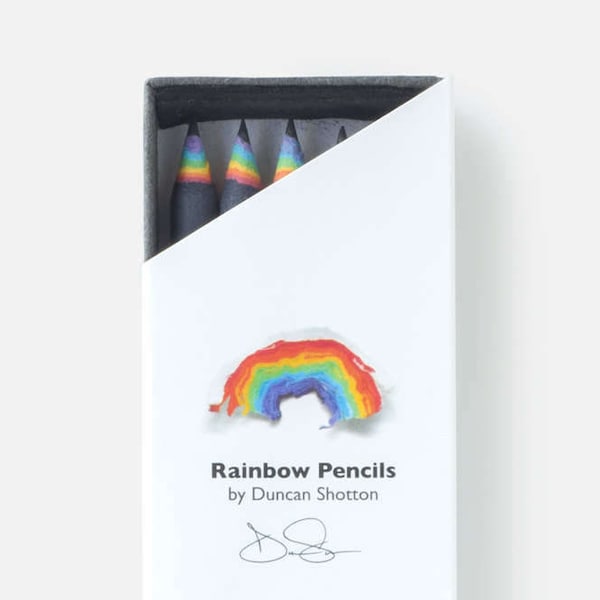 Rainbow Pencils - The SUPER 5 pack, BLACK (recycled paper pencil set for unique stationery addicts)