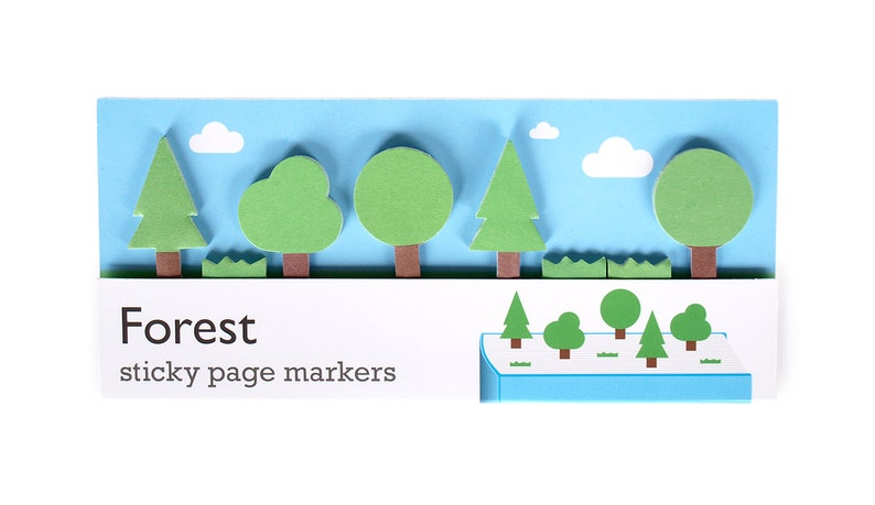 Forest Sticky Page Markers paper tree stickies for stationery addicts. Bookmark that memo with these paper index bookmarking sticky notes image 5