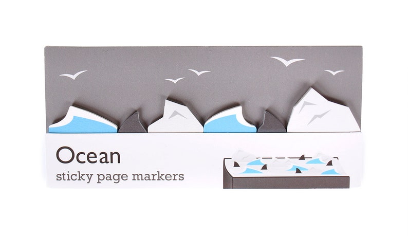 Ocean Sticky Page Markers paper sticky notes for bookmarking and making mini memos, great gift for shark fin fans & stationery addicts image 5