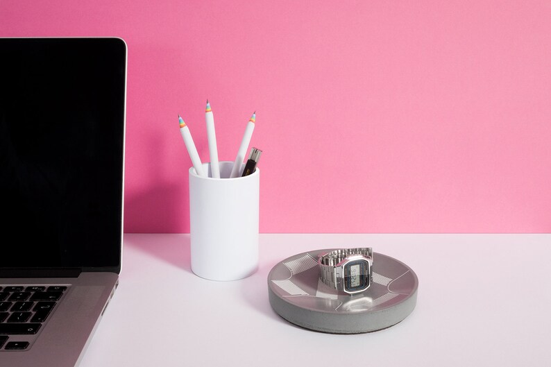 Shibuya In & Out Tray a cast concrete storage inspired by Tokyo's most iconic landmark.key storage, jewellery dish, coin tray, coin dish image 4