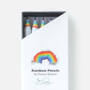 Matite arcobaleno - Confezione SUPER da 5, BIANCO (set di matite in carta riciclata per gli amanti della cancelleria unica)