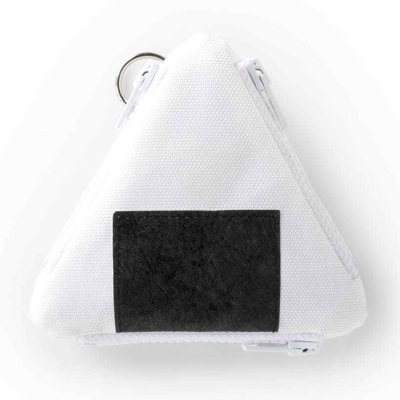 Onigiri Coin Case rice ball triple-pocket purse / Japanese inspired multi-pocket, part-tyvek wallet image 5