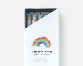 Rainbow Pencils - The SUPER 5 pack, LIGHT GREY (recycled paper pencil set for unique stationery addicts)