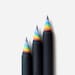 Rainbow Pencils, 3 pack, BLACK (recycled paper pencil set for lovers of unique, designer stationery) 