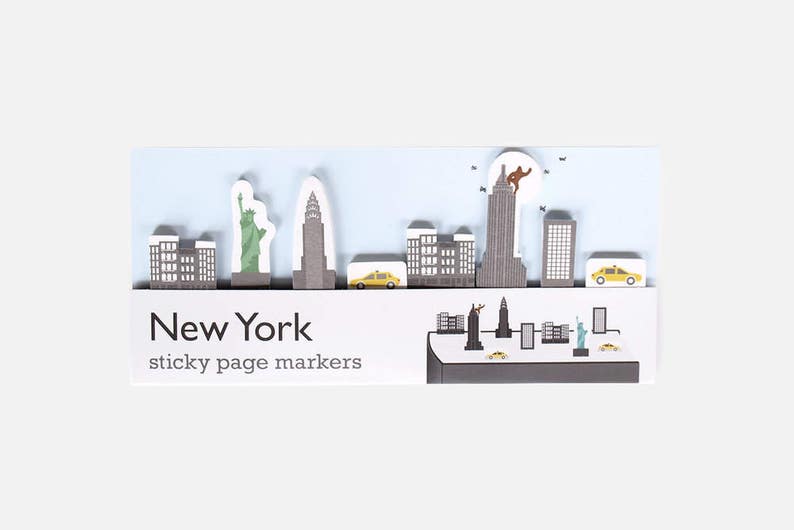 New York Sticky Page Markers city skyline stickies for stationery addicts. Bookmark that memo with these paper index bookmarking tabs image 1