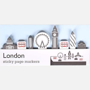 London Sticky Page Markers - segnalibri con skyline della città per gli amanti della cancelleria. Aggiungi ai preferiti quel promemoria con queste linguette per segnalibri in carta