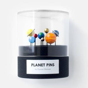 Planet Pins - hand-painted solar system stationery (push pins for your cork board space)