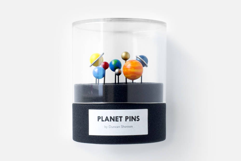 Planet Pins - Papeterie Du Système Solaire Peinte à La Main | Broches de Poussée Pour Votre Espace P