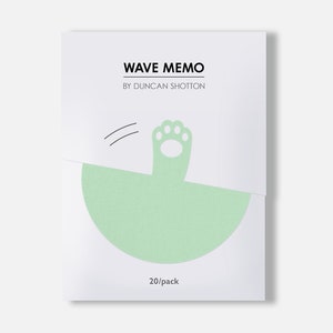 Wave Memo (Paw, Mint) - Cartoleria di carta unica per gatti - Progettato e realizzato in Inghilterra