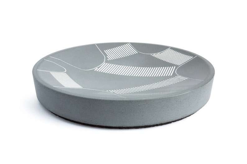 Shibuya In & Out Tray a cast concrete storage inspired by Tokyo's most iconic landmark.key storage, jewellery dish, coin tray, coin dish image 2