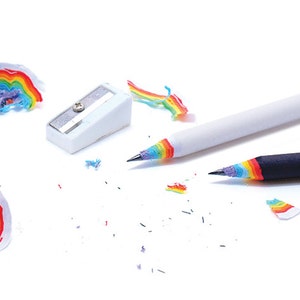 Rainbow Pencils basic 3 pack, WHITE recycled paper pencil set for unique stationery addicts image 3