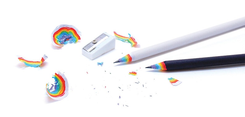 Rainbow Pencils basic 3 pack, WHITE recycled paper pencil set for unique stationery addicts image 3