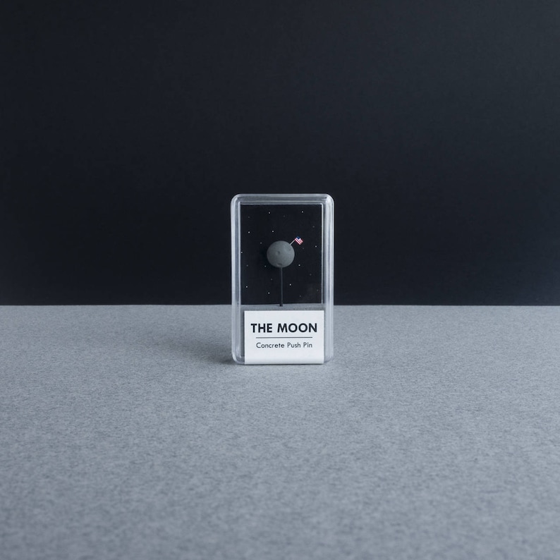 The Moon cast concrete push pin special stationery to add some outer space to your cork board and put your other push pins to shame image 2
