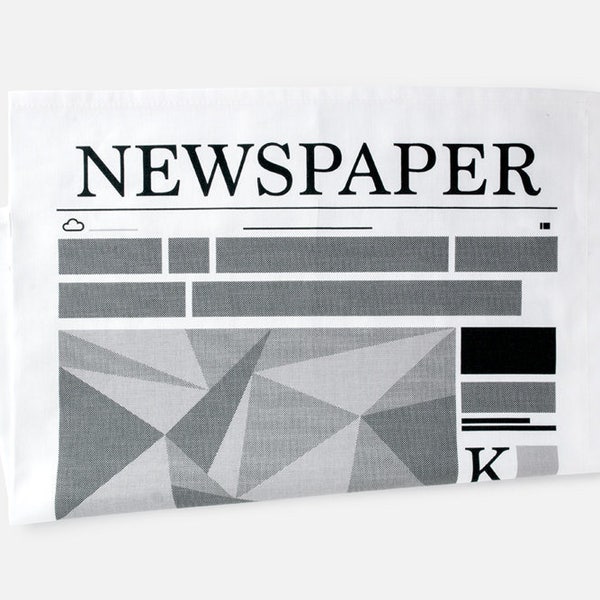 Newspaper tea-towel - minimal design drying-up cloth / dish towel. Made in UK for simple, minimalist, modern style interiors