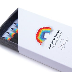 Rainbow Pencils The SUPER 5 pack, BLACK recycled paper pencil set for unique stationery addicts image 5