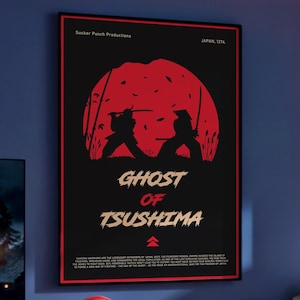 Ghost of Tsushima Poster - Samurai Action Game Art Print, Epic Gamer Wall Decor, Gift Idea for Video Game Fans