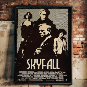 Skyfall Poster - James Bond Art Print, Spy Movie Poster, Vintage Cinema Decor, Gift Idea for 007 Saga Fans
