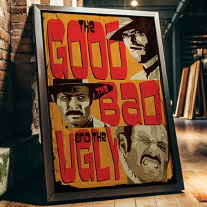 The Good the Bad and the Ugly Movie Poster - Wall Art Print, Western Film, Cult Cinema, Gift for Movie Fans