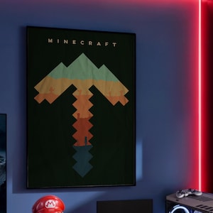 Poster Minecraft - Stampa artistica videogioco cult, Decorazione stanza gamer, Idea regalo fan pixel art, Poster camera ragazzi