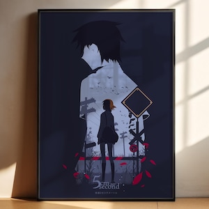 5 Centimetri al Secondo Poster, Arte da Parete Makoto Shinkai, Stampa Anime Giapponese, Regalo per Amanti dell’Animazione e del Romanticismo