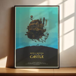 Poster Il Castello Errante di Howl - Stampa Arte da Parete, Film Anime, Studio Ghibli, Regalo per Fan dell'animazione giapponese
