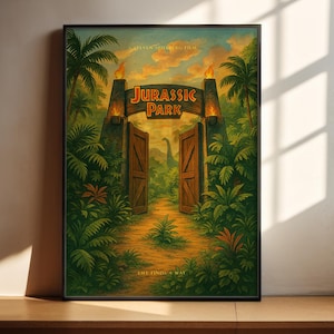 Jurassic Park Cult Movie Poster - Dinosaur Adventure Print, Spielberg Cinema Decor, 90s Fan Gift Idea