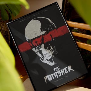 Poster Marvel's The Punisher Serie TV - Stampa Frank Castle Vigilante, Arredamento Dark Comic, Idea Regalo Fan Marvel
