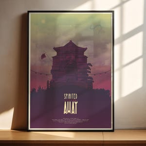 La Città Incantata Poster - Arte da Parete Studio Ghibli, Stampa Anime Giapponese, Regalo Fan di Miyazaki, Decorazione Cinema d'Animazione