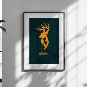 Bambi Poster - Arte da Parete Disney, Stampa Vintage, Regalo per Amanti dei Classici