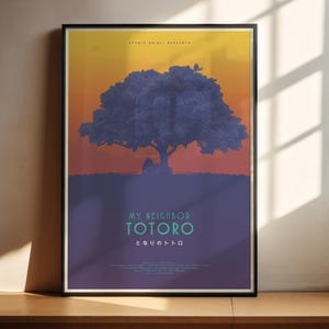 Il mio vicino Totoro Poster - Arte Studio Ghibli, Stampa Anime Giapponese, Decorazione Parete, Idea Regalo Fan del Fantasy e dell’Animazione