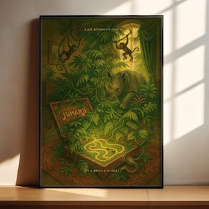 Jumanji 90s Cult Movie Poster - Fantasy Adventure Print, Family Cinema Decor, Robin Williams Fan Gift