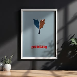 Poster Dragon Trainer - Arte Film d'Animazione, Stampa Artistica Hiccup Sdentato, Decorazione Fantasy Avventura, Idea Regalo Fan DreamWorks