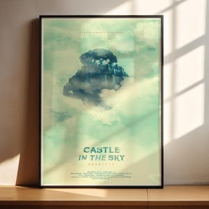 Poster Il castello nel cielo - Stampa artistica Ghibli, Poster film fantasy, Idea regalo fan animazione giapponese, Decorazione parete anime