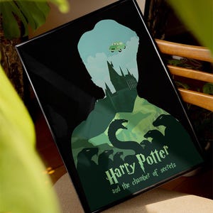 Poster HP e la Camera dei Segreti - Arte Magica, Stampa Decorativa Film, Idea Regalo Potterhead, amanti di Hogwarts, Sagoma di Tom Riddle