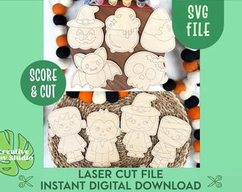 DIY Halloween Craft for Kids SVG Bundle, Halloween Paint Kit Svg