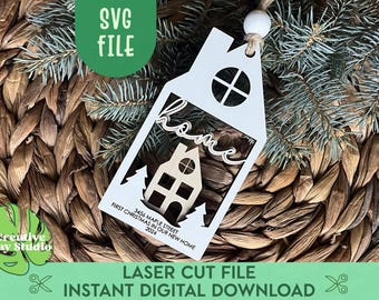 First Christmas in Our New Home Ornament SVG, Laser Cut File, First Home Gift, New Home Ornament, New House Gift, First Home Keepsake