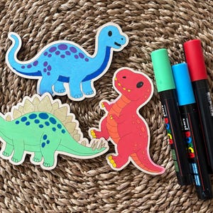 DIY Dinosaur Craft for Kids SVG, Boys Birthday Party Craft, Preschool Craft, Dinosaur Paint Kit Svg, Gift for Boys, Laser Paint Kit image 2
