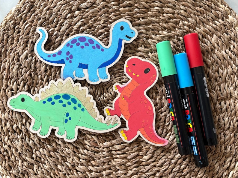 DIY Dinosaur Craft for Kids SVG, Boys Birthday Party Craft, Preschool Craft, Dinosaur Paint Kit Svg, Gift for Boys, Laser Paint Kit image 2