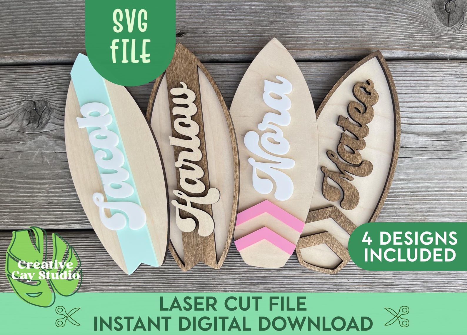 Surfboard Baby Name Sign SVG, Birth Announcement Plaque, Nursery Decor ...