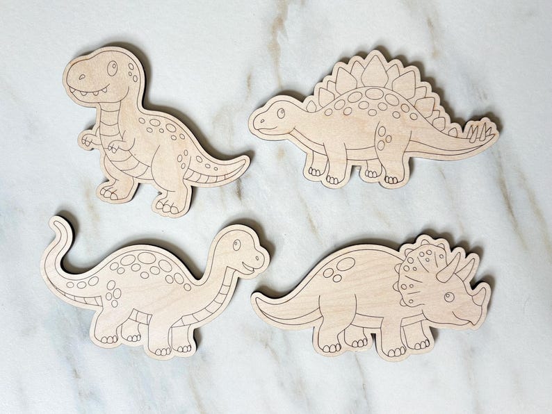 DIY Dinosaur Craft for Kids SVG, Boys Birthday Party Craft, Preschool Craft, Dinosaur Paint Kit Svg, Gift for Boys, Laser Paint Kit image 3