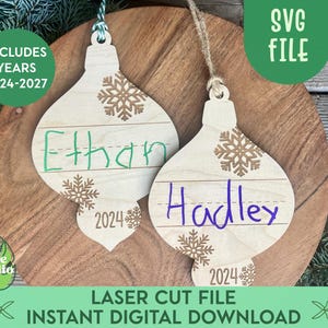 2025 Kids Keepsake Christmas Ornament SVG, Handwriting Gift, Kindergarten Graduation Gift, Gift for Grandparents, DIY Christmas Craft, Laser
