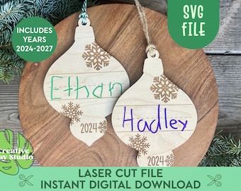 2025 Kids Keepsake Christmas Ornament SVG, Handwriting Gift, Kindergarten Graduation Gift, Gift for Grandparents, DIY Christmas Craft, Laser
