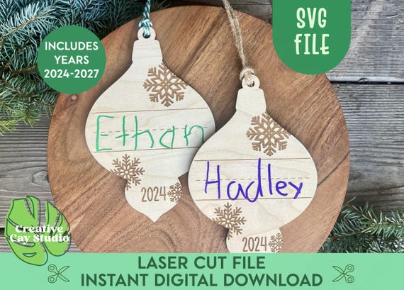 2025 Kids Keepsake Christmas Ornament SVG, Handwriting Gift, Kindergarten Graduation Gift, Gift for Grandparents, DIY Christmas Craft, Laser