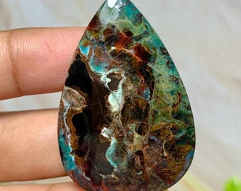 Plume agate - Pendant - Gemstone size (43,7x28,5x7mm)